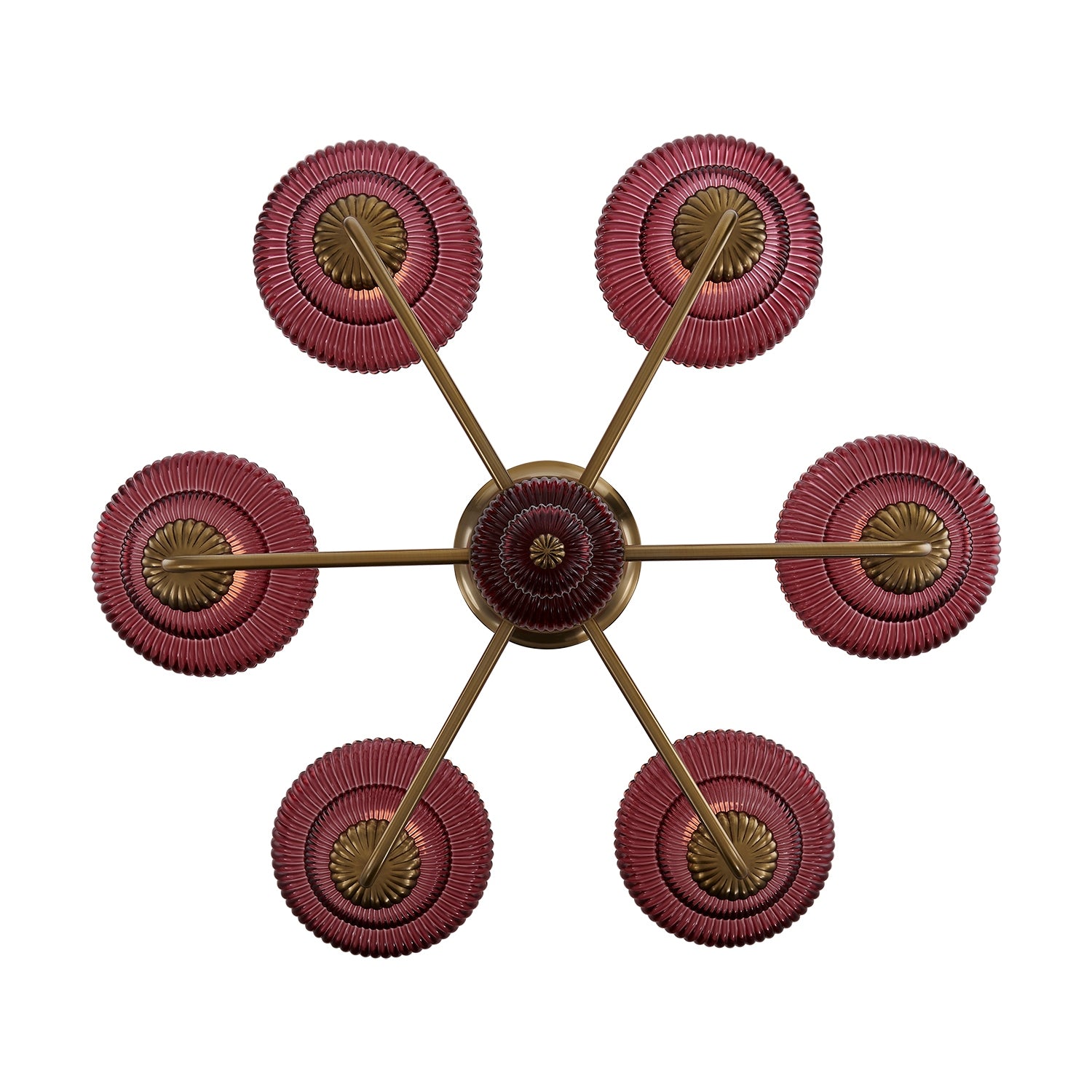 Kalco - 519671STB/MGNT - Six Light Chandelier - Verde - Satin Brass