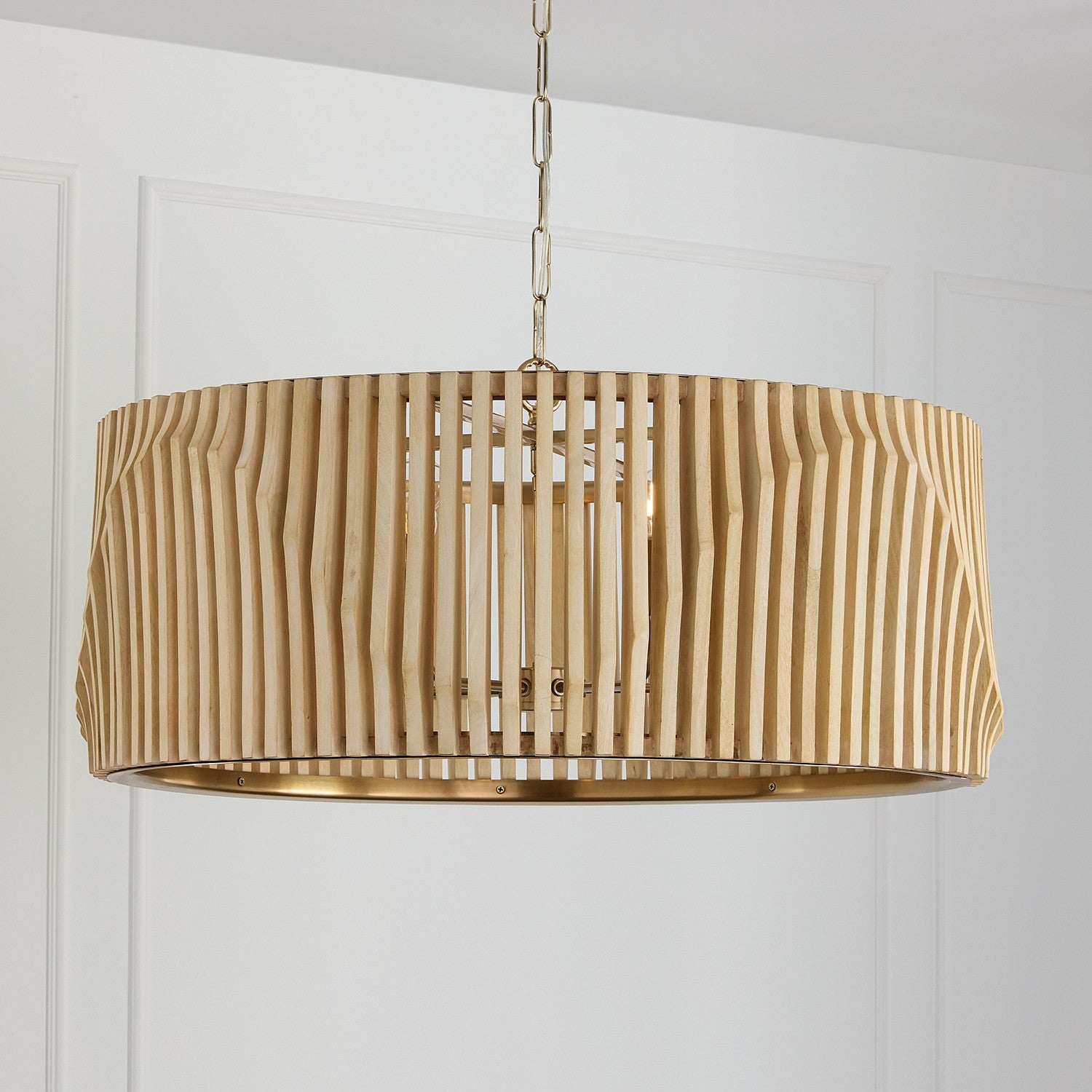 Capital Lighting - 344664BWB - Six Light Pendant - Archer - Blonde Wood and Matte Brass