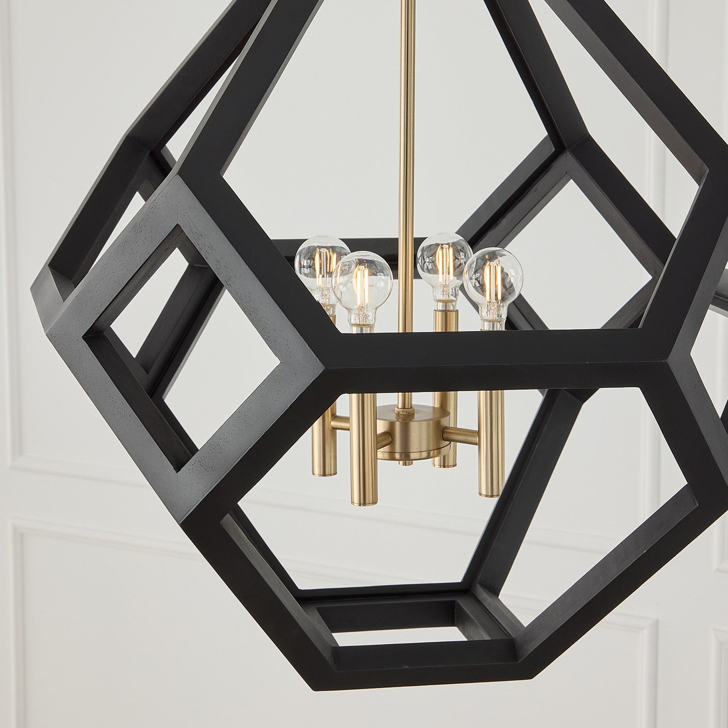 Capital Lighting - 358441KM - Four Light Pendant - Geo - Flat Black and Matte Brass
