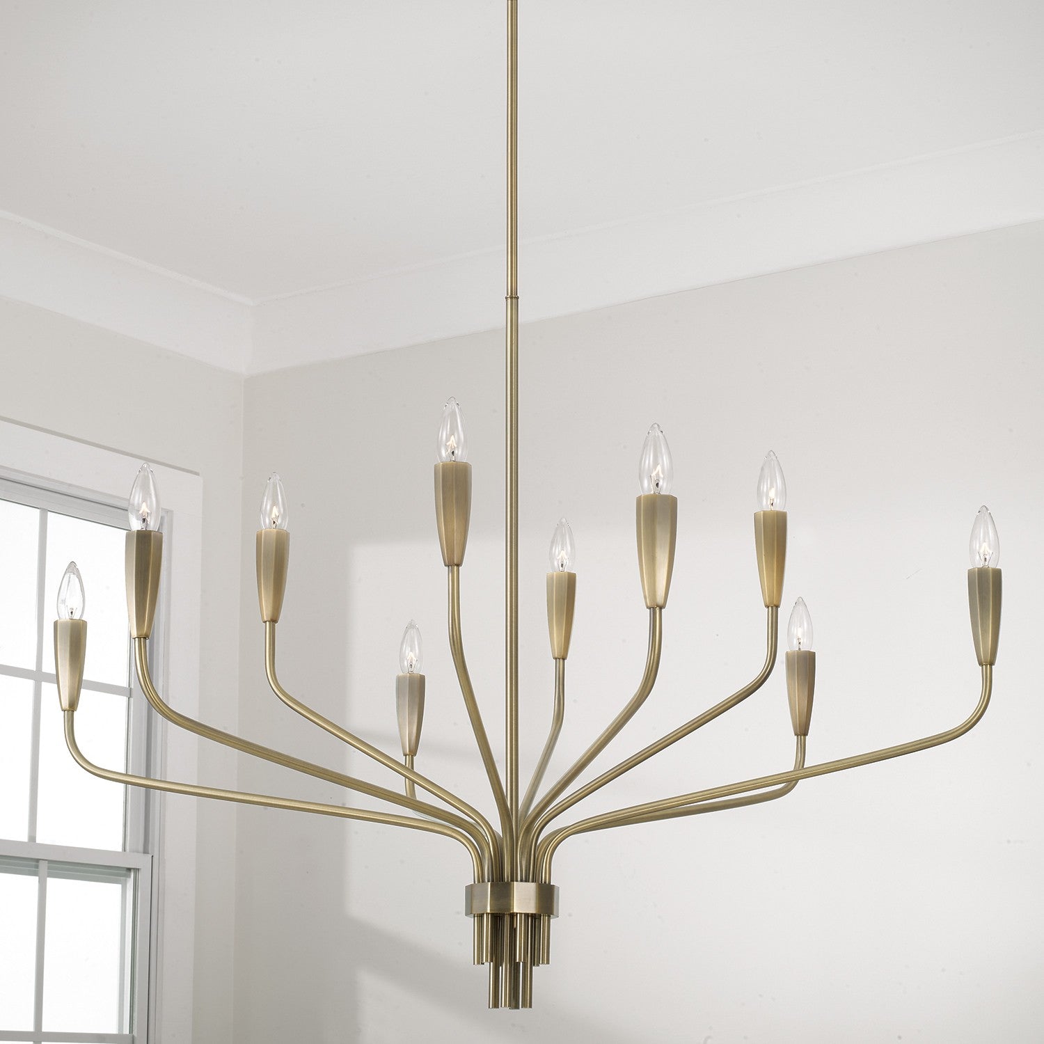 Capital Lighting - 460401ANB - Ten Light Chandelier - Palmer - Antiqued Brass