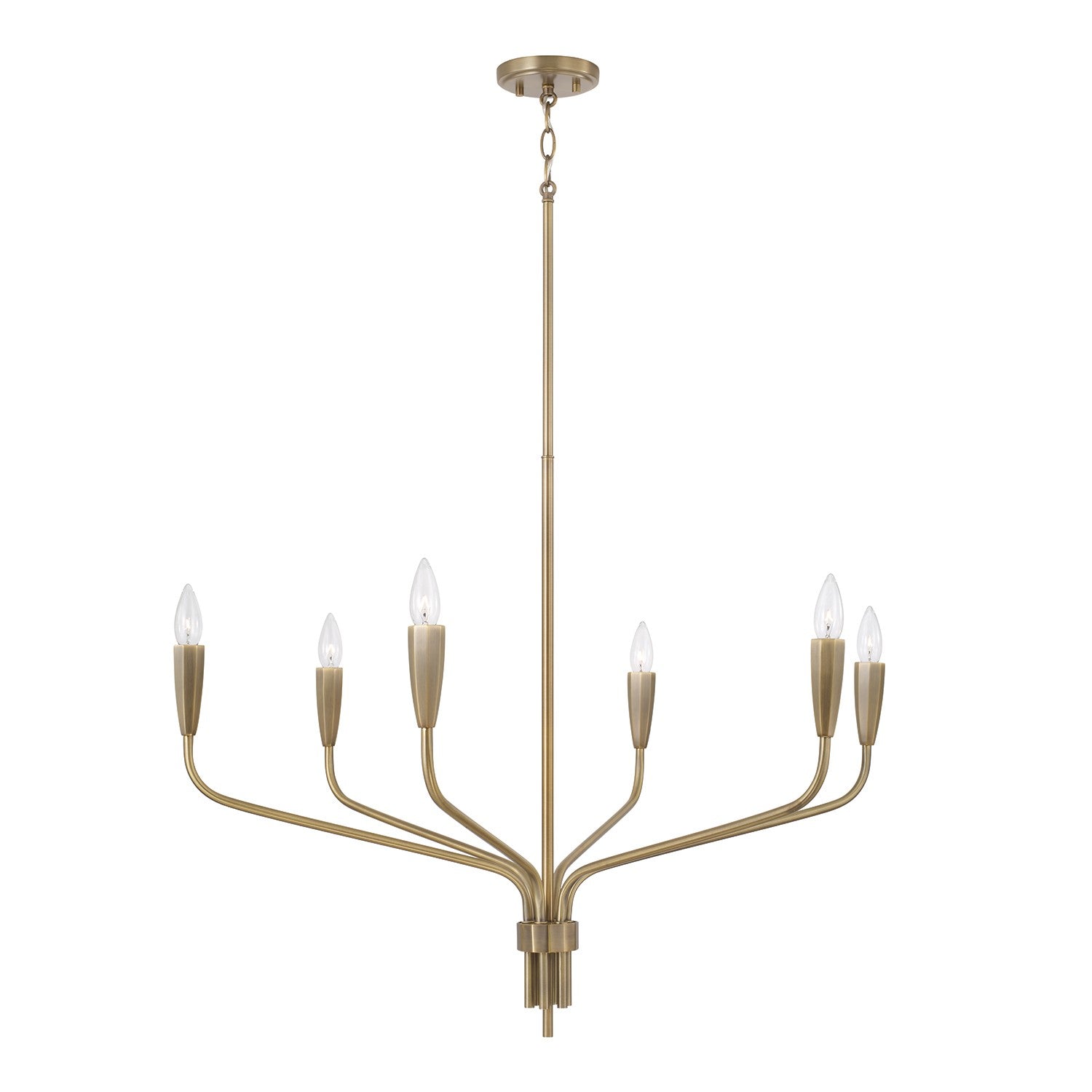 Capital Lighting - 460461ANB - Six Light Chandelier - Palmer - Antiqued Brass
