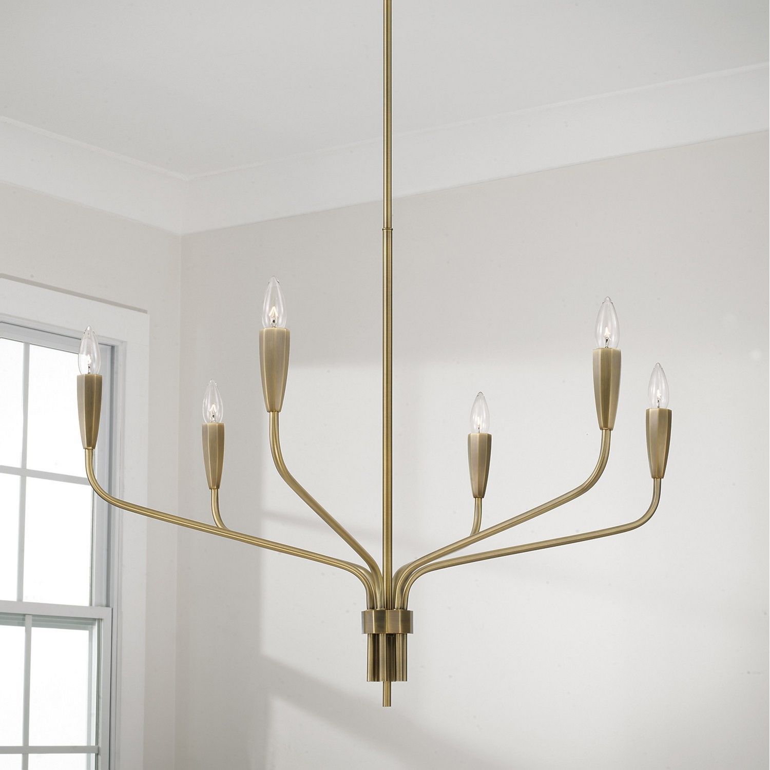 Capital Lighting - 460461ANB - Six Light Chandelier - Palmer - Antiqued Brass