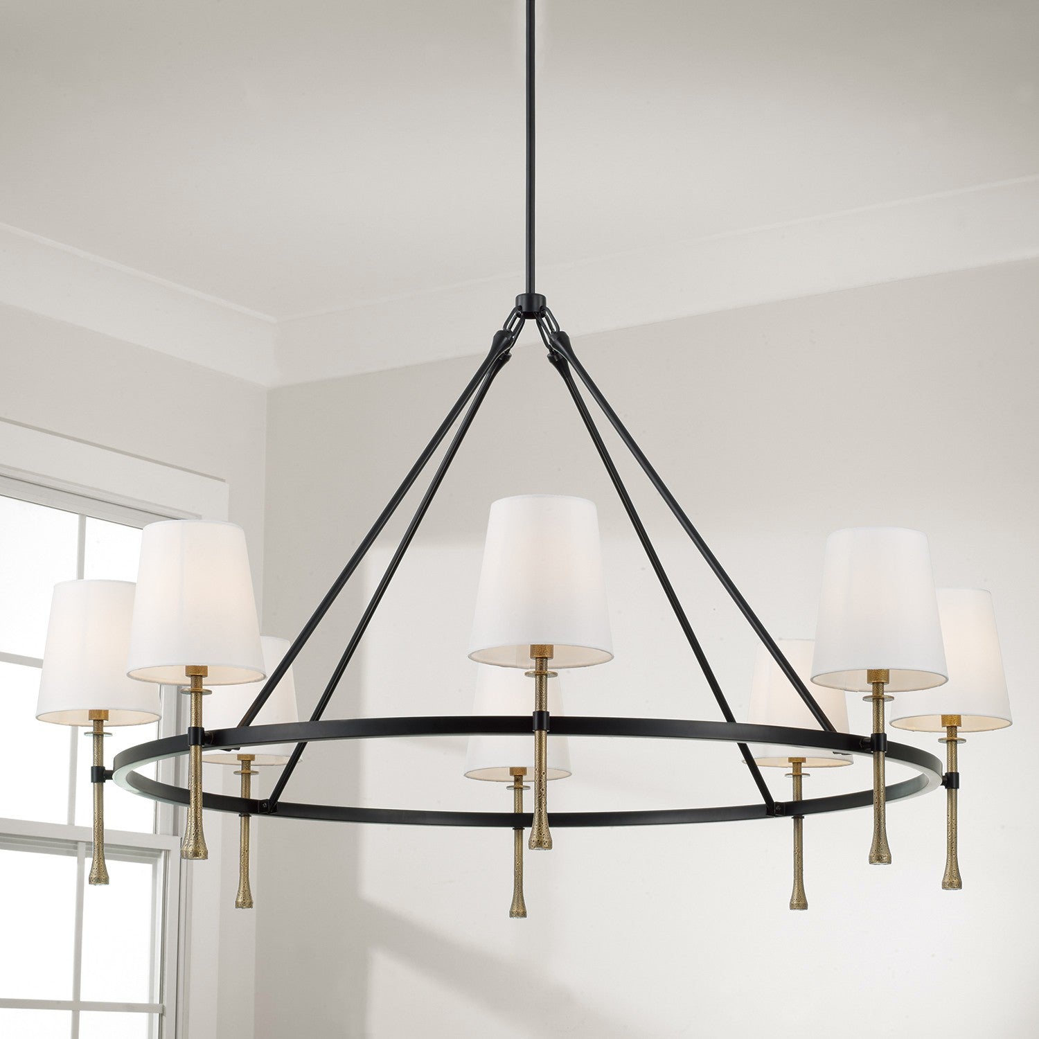 Capital Lighting - 460781MBG-717 - Eight Light Chandelier - Hollis - Matte Black with Hammered Gold