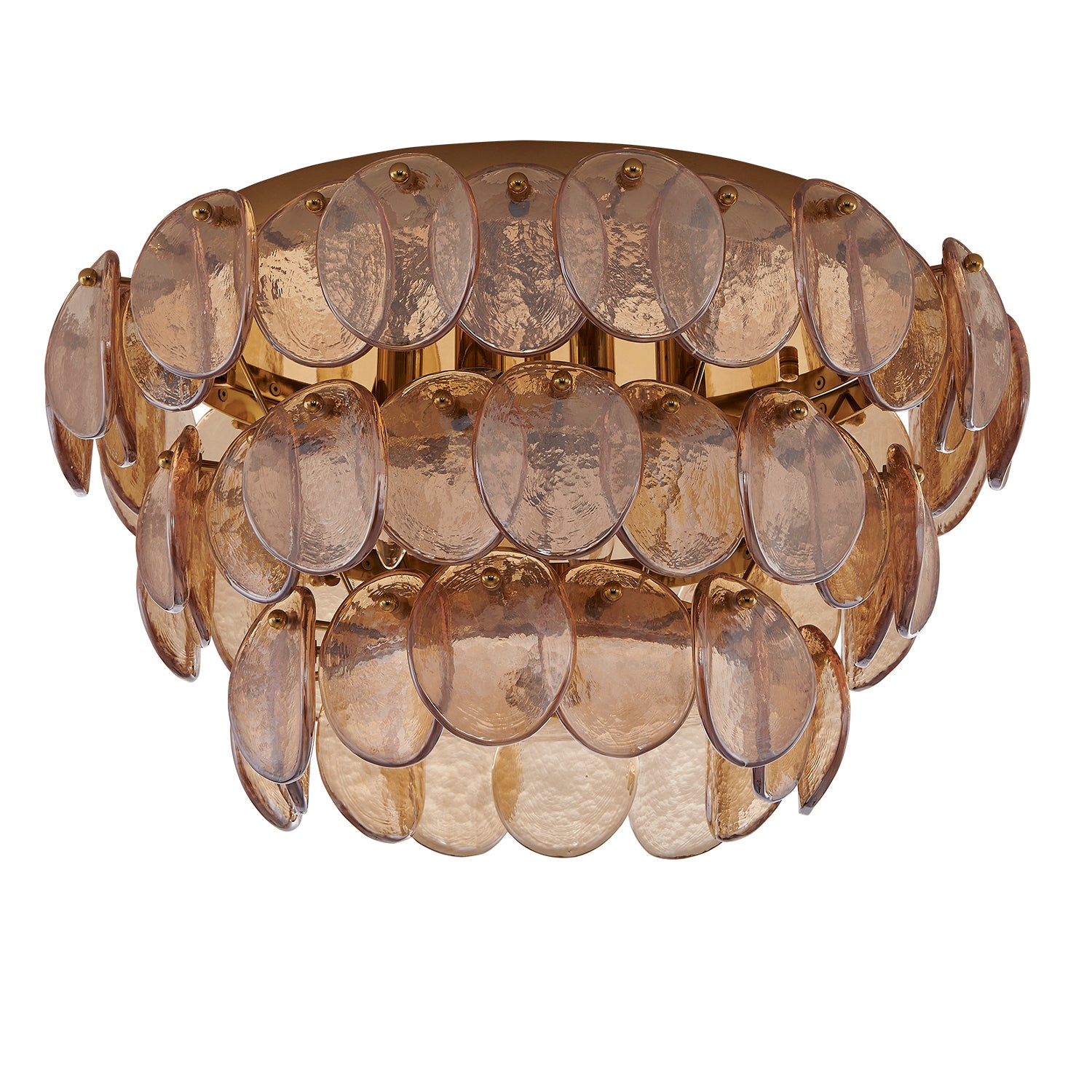 Kalco - 524645PWB - Four Light Flush Mount - Uroko - Polished Winter Brass