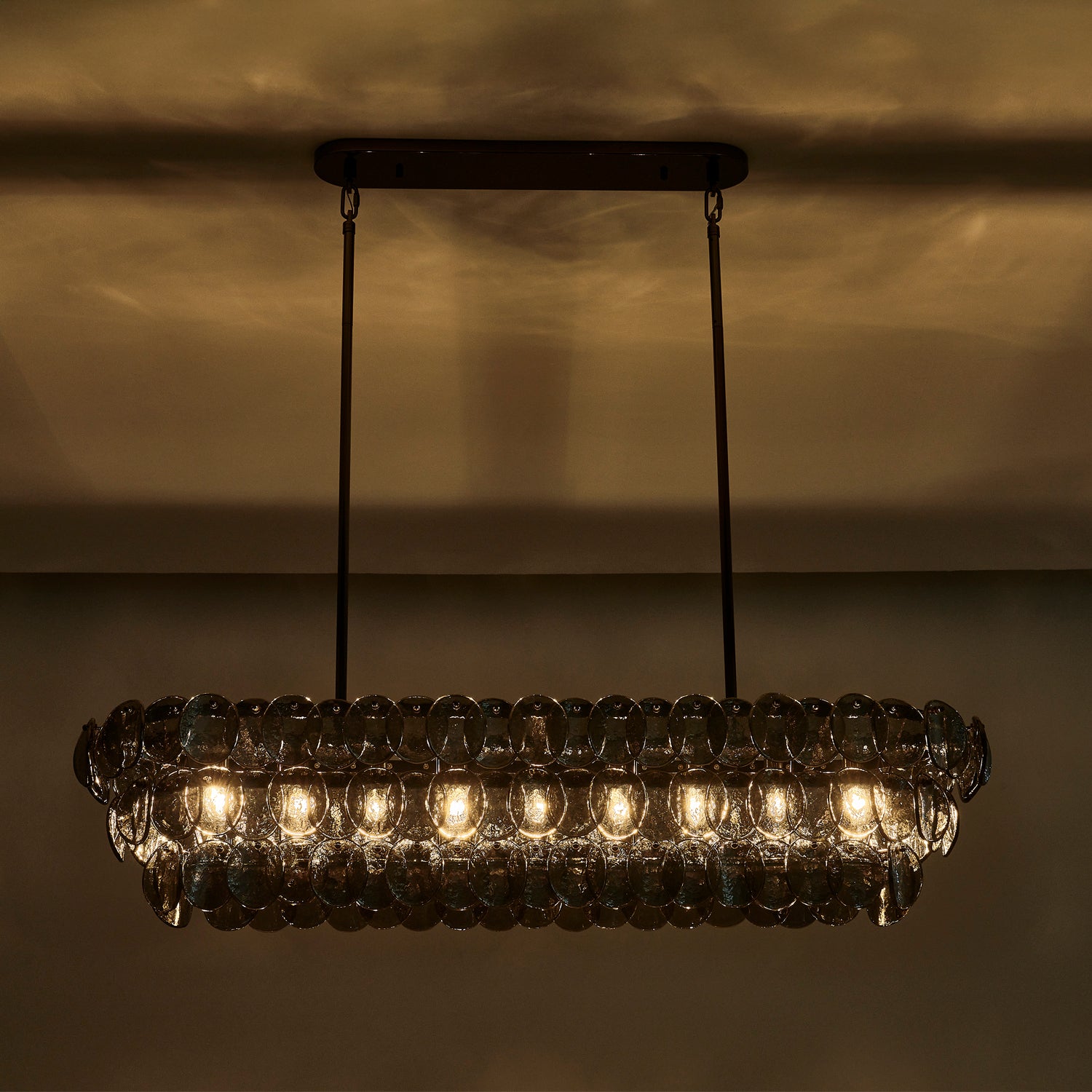 Kalco - 524661BN - Nine Light Linear Pendant - Uroko - Black Nickel