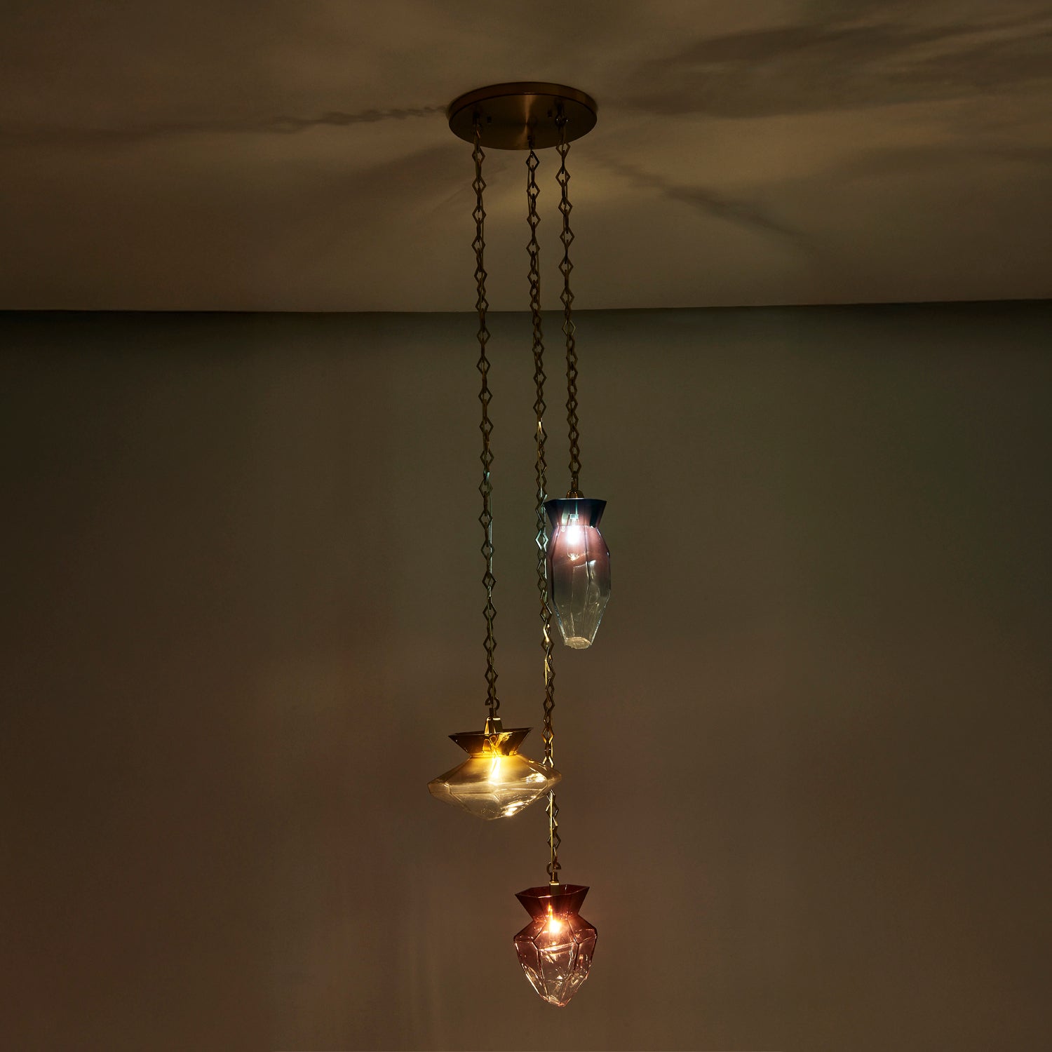 Kalco - 528351WB - Three Light Chandelier - Bolsa - Winter Brass
