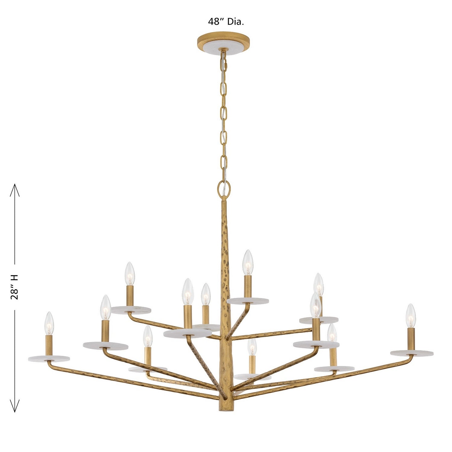 Savoy House - 1-1966-12-60 - 12 Light Chandelier - Judi - Distressed Gold