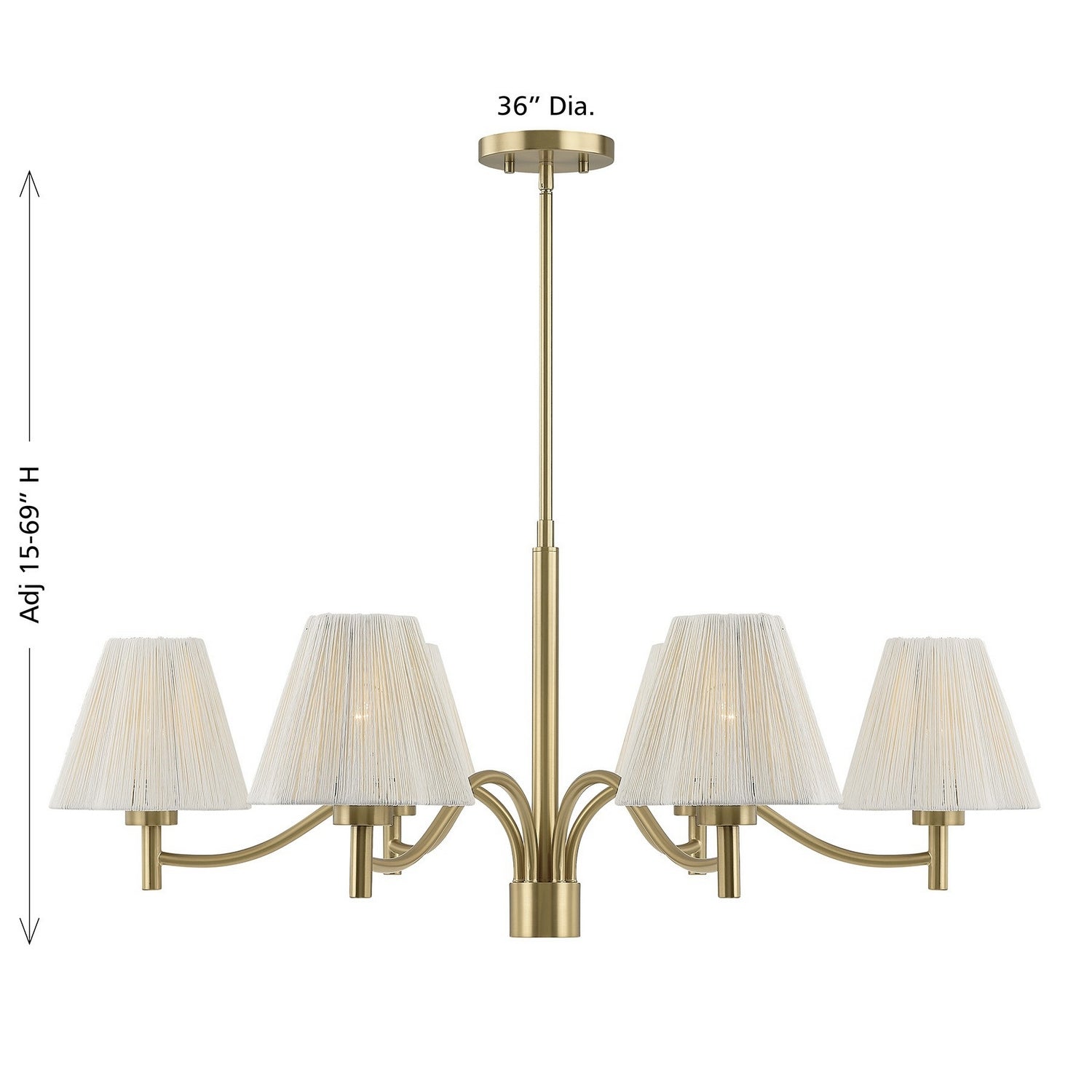 Savoy House - 1-6084-6-127 - Six Light Chandelier - Rosa - Noble Brass