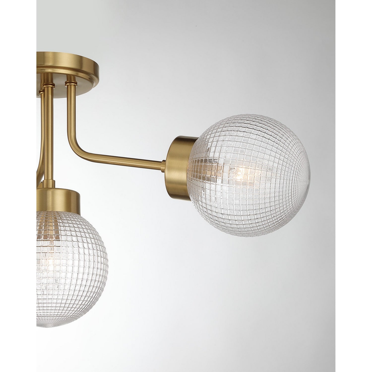 Savoy House - 6-3364-4-322 - Four Light Semi-Flush Mount - Coral - Warm Brass