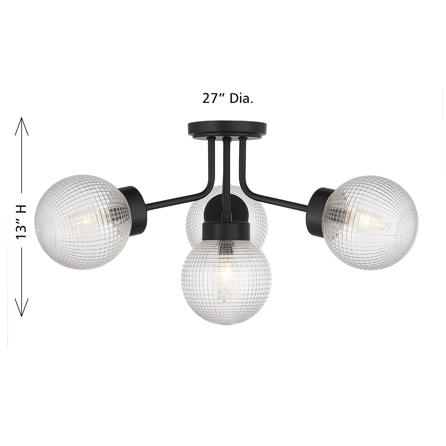 Savoy House - 6-3364-4-89 - Four Light Semi-Flush Mount - Coral - Matte Black