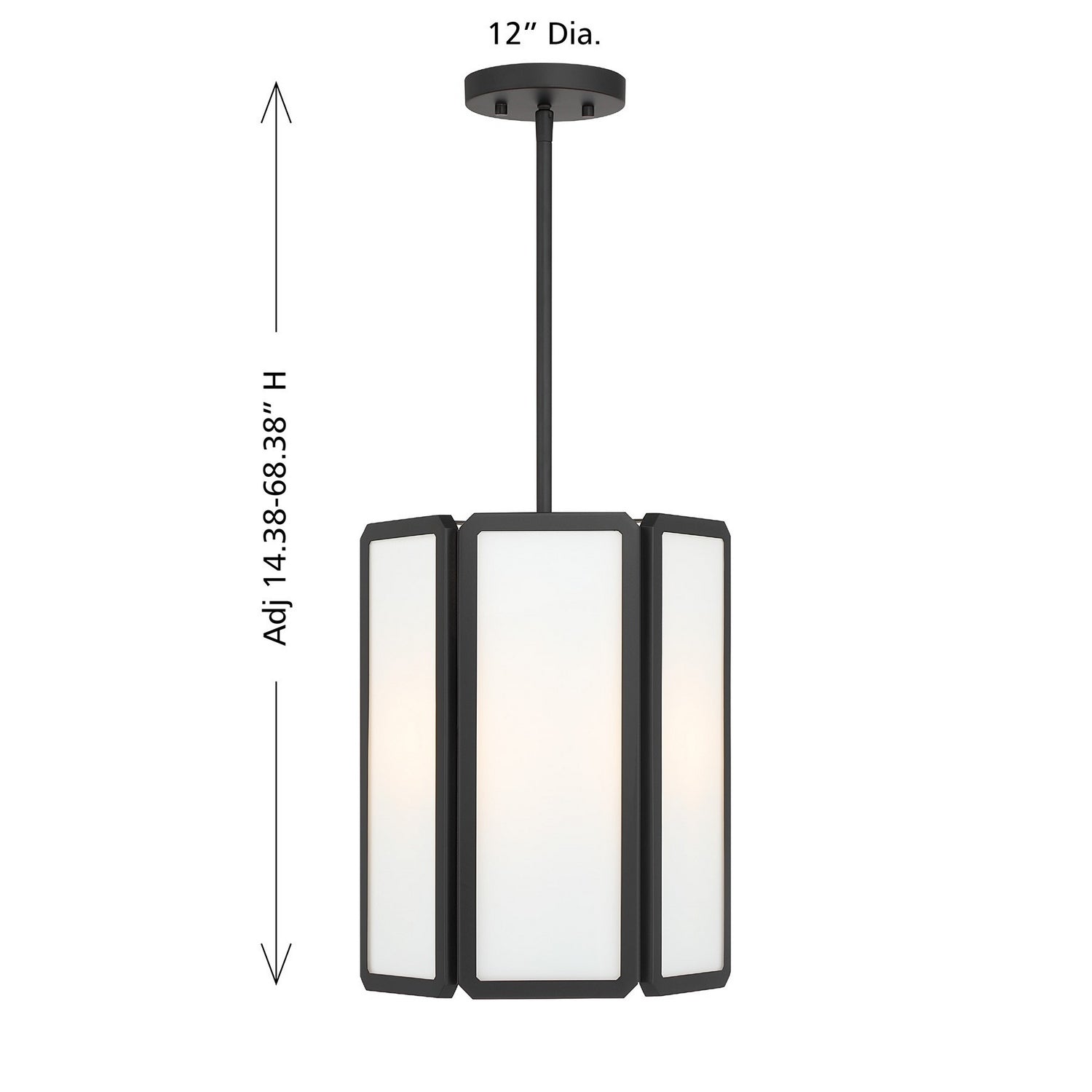 Savoy House - 7-1700-3-89 - Three Light Pendant - Leeds - Matte Black