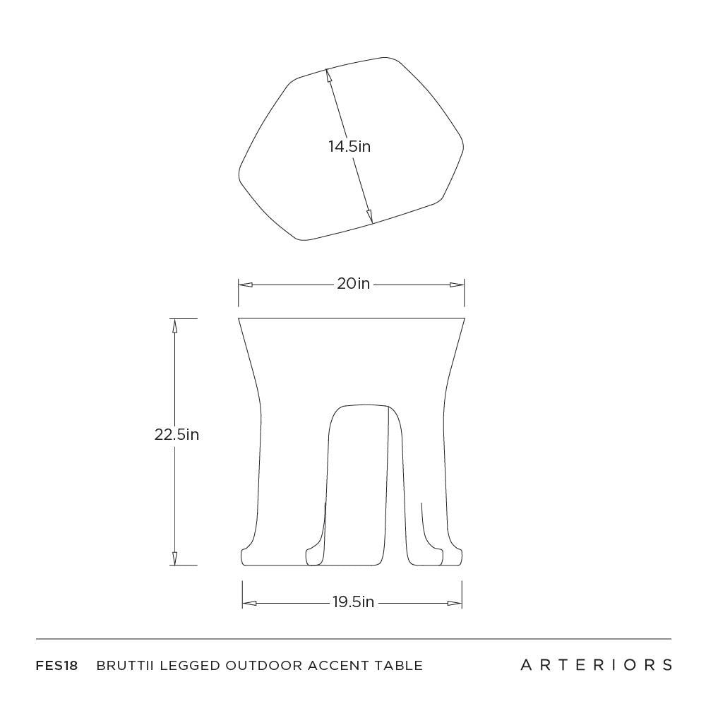 Arteriors - FES18 - Outdoor Accent Table - Bruttii Legged - Matte Carbon