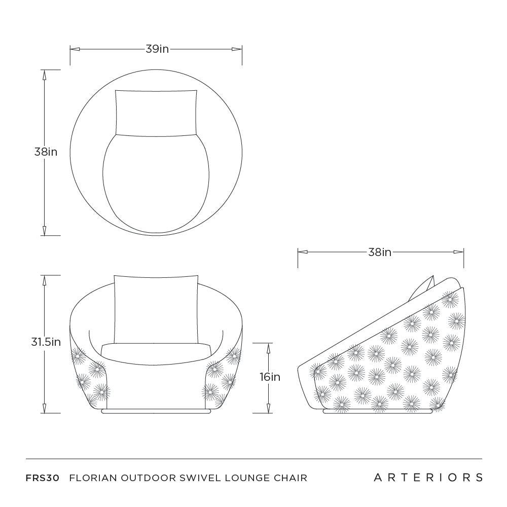Arteriors - FRS30 - Outdoor Swivel Lounge Chair - Florian