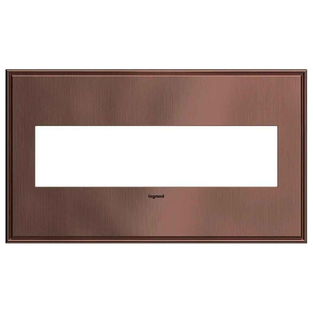 Legrand - adorne® Cast Metal Four-Gang Screwless Wall Plate - AWC4GMAC4 - Canada Light Shop
