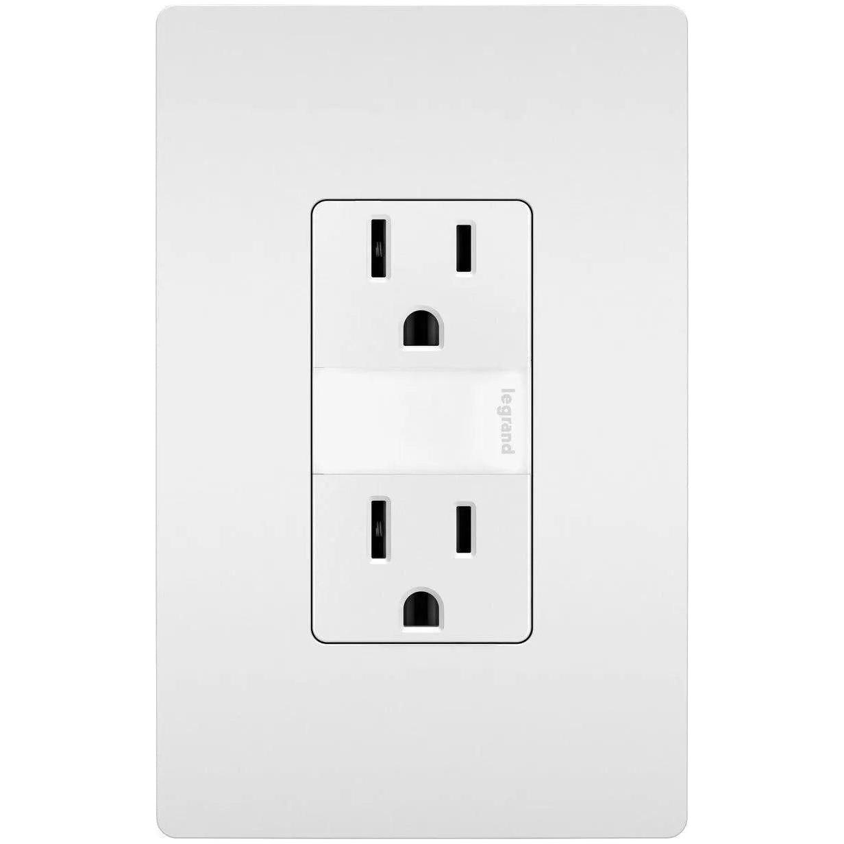 Legrand Radiant - radiant® 15A Tamper Resistant Outlet with Night Light - NTL885TRW - Canada Light Shop