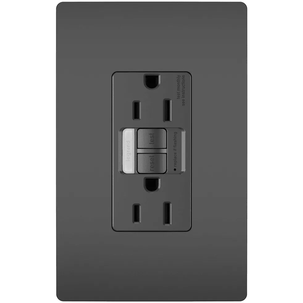 Legrand Radiant - radiant® 15A Tamper Resistant Self Test GFCI Outlet with Night Light - 1597NTLTRBKCCD4 - Canada Light Shop