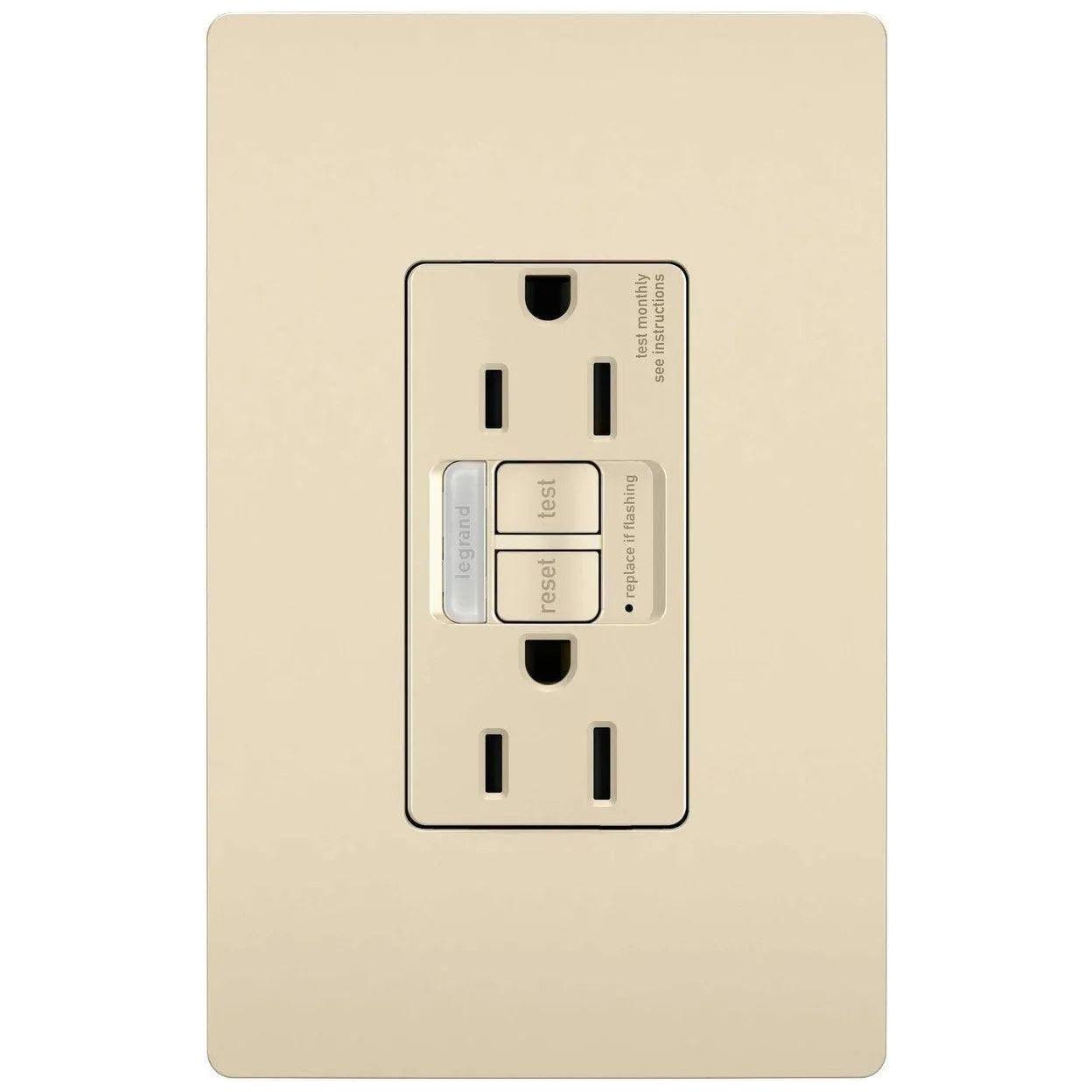 Legrand Radiant - radiant® 15A Tamper Resistant Self Test GFCI Outlet with Night Light - 1597NTLTRLA - Canada Light Shop
