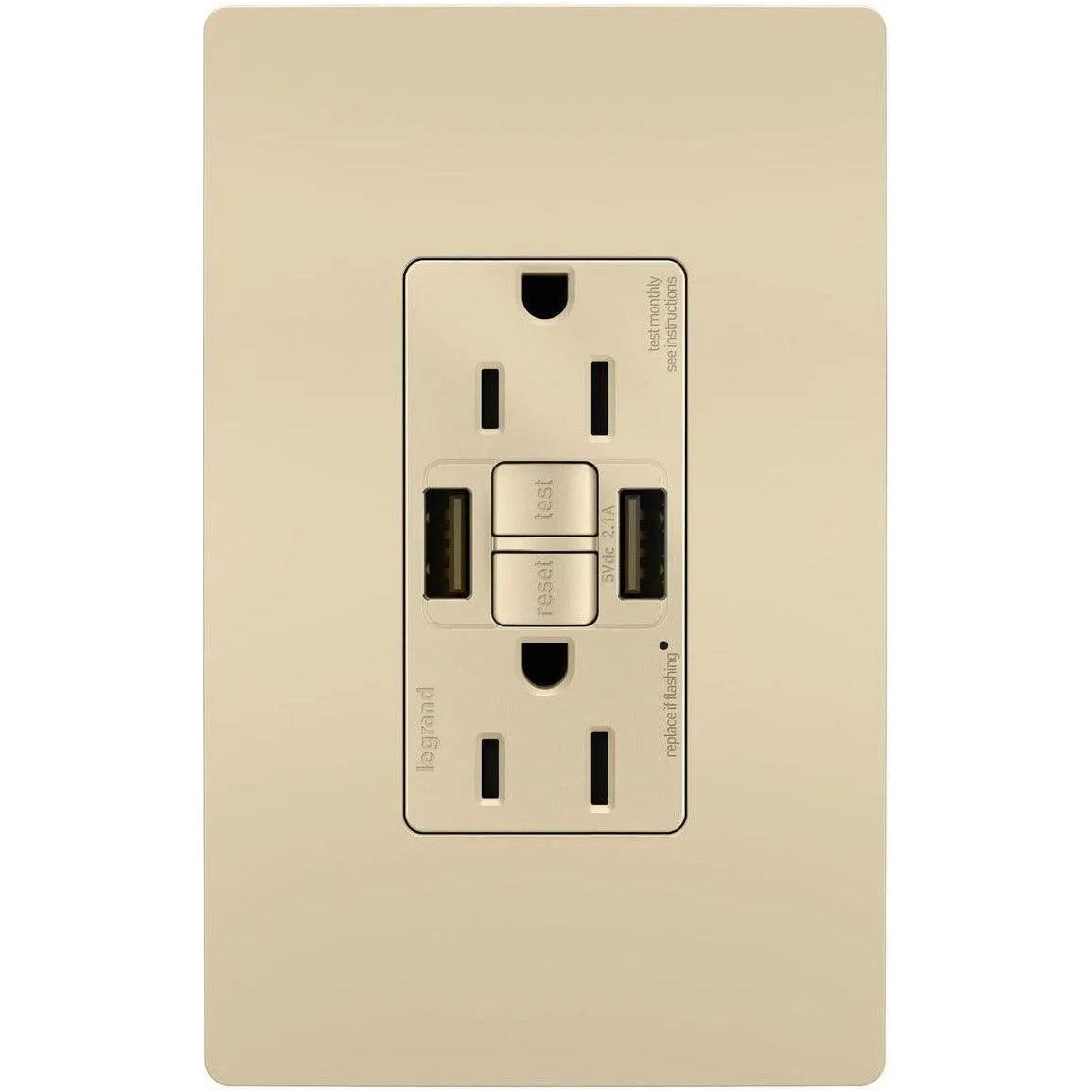 Legrand Radiant - radiant® 15A Tamper-Resistant Self-Test GFCI Outlet with Night Light - 1597TRUSBAAI - Canada Light Shop