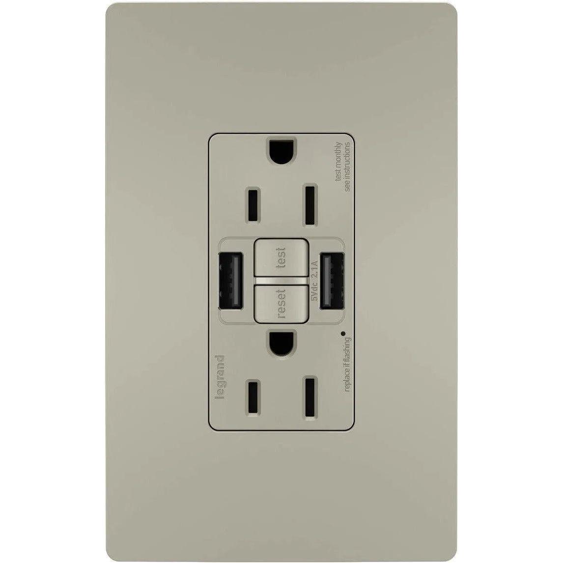 Legrand Radiant - radiant® 15A Tamper-Resistant Self-Test GFCI Outlet with Night Light - 1597TRUSBAANIC4 - Canada Light Shop