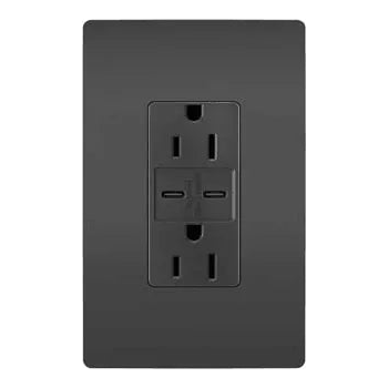 Legrand Radiant - radiant® 15A Tamper Resistant Ultra Fast USB Type C/C Outlet - R26USBCC6BK - Canada Light Shop
