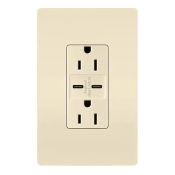 Legrand Radiant - radiant® 15A Tamper Resistant Ultra Fast USB Type C/C Outlet - R26USBCC6LA - Canada Light Shop