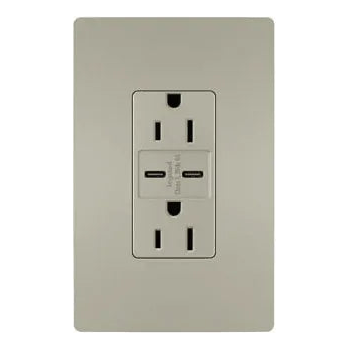 Legrand Radiant - radiant® 15A Tamper Resistant Ultra Fast USB Type C/C Outlet - R26USBCC6NICCV4 - Canada Light Shop