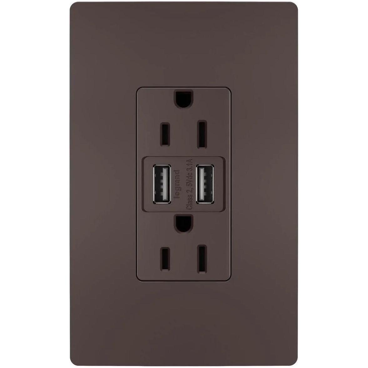Legrand Radiant - radiant® 15A Tamper Resistant USB Outlet - TM826USBDBCCV4 - Canada Light Shop