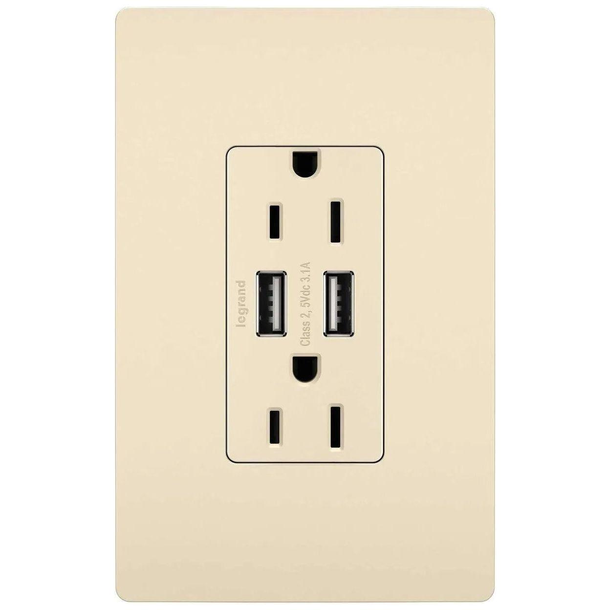 Legrand Radiant - radiant® 15A Tamper Resistant USB Outlet - TM826USBLA - Canada Light Shop