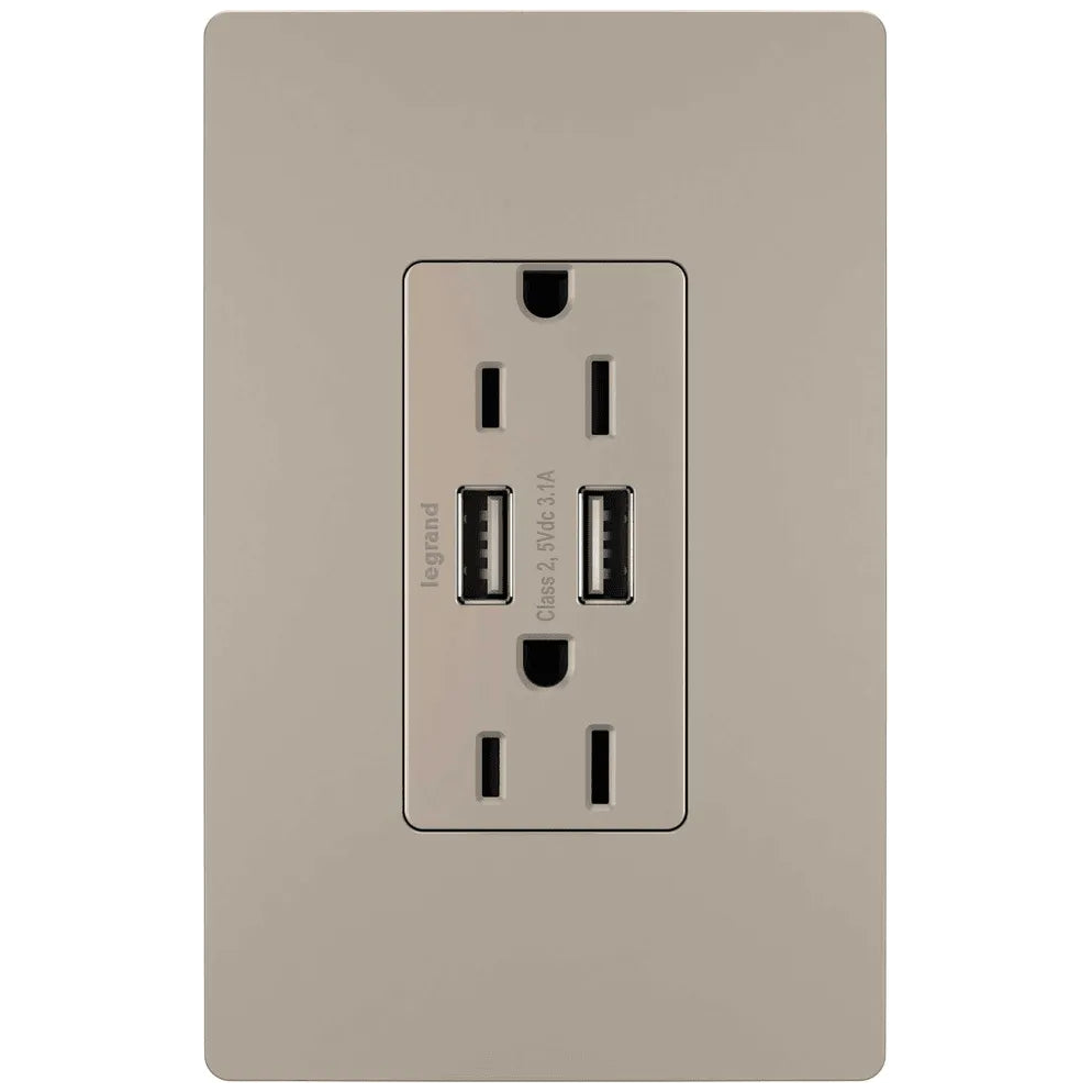 Legrand Radiant - radiant® 15A Tamper Resistant USB Outlet - TM826USBNICC6 - Canada Light Shop