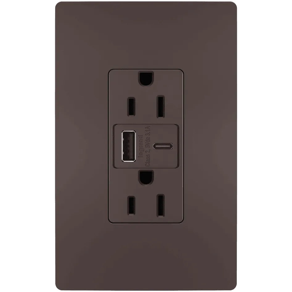 Legrand Radiant - radiant® 15A Tamper Resistant USB Type A/C Outlet - R26USBACDBCCV4 - Canada Light Shop