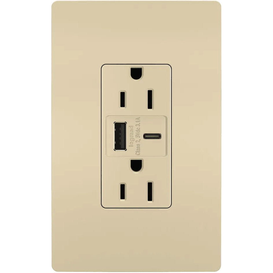 Legrand Radiant - radiant® 15A Tamper Resistant USB Type A/C Outlet - R26USBACI - Canada Light Shop