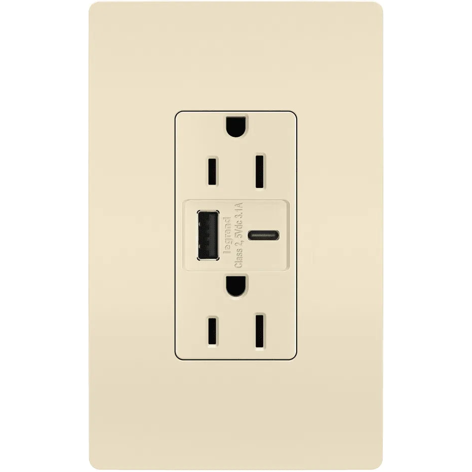 Legrand Radiant - radiant® 15A Tamper Resistant USB Type A/C Outlet - R26USBACLA - Canada Light Shop