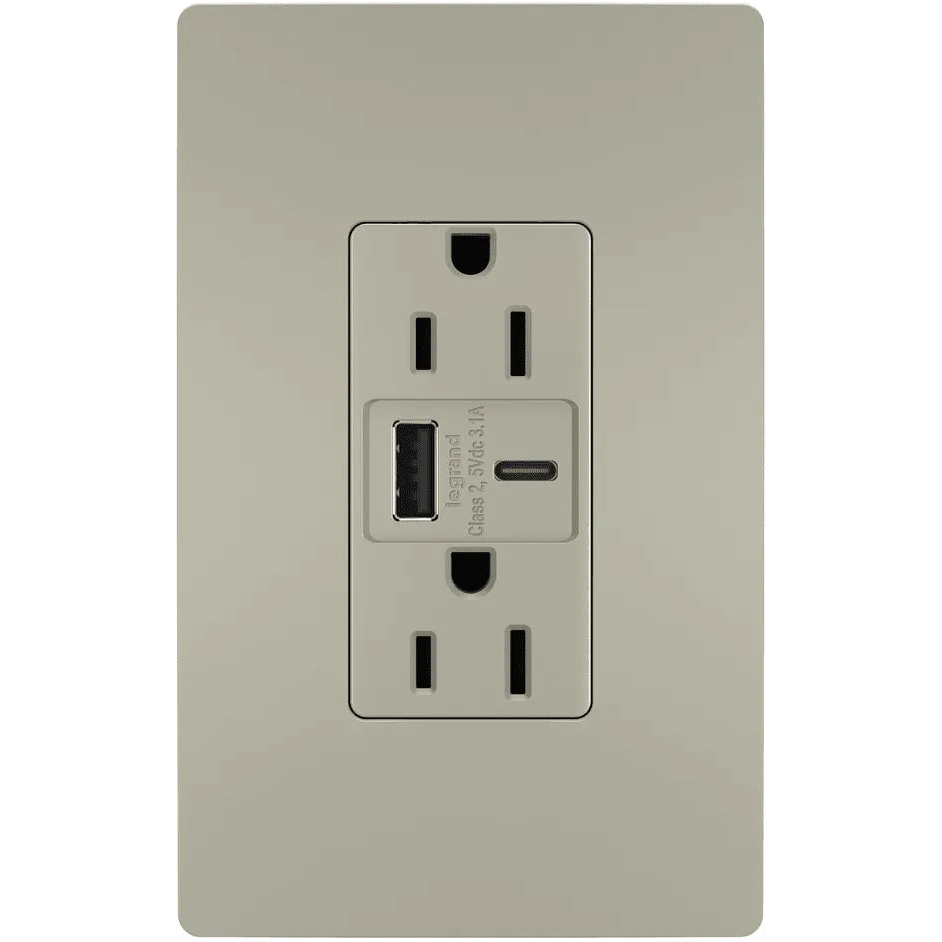 Legrand Radiant - radiant® 15A Tamper Resistant USB Type A/C Outlet - R26USBACNICCV4 - Canada Light Shop