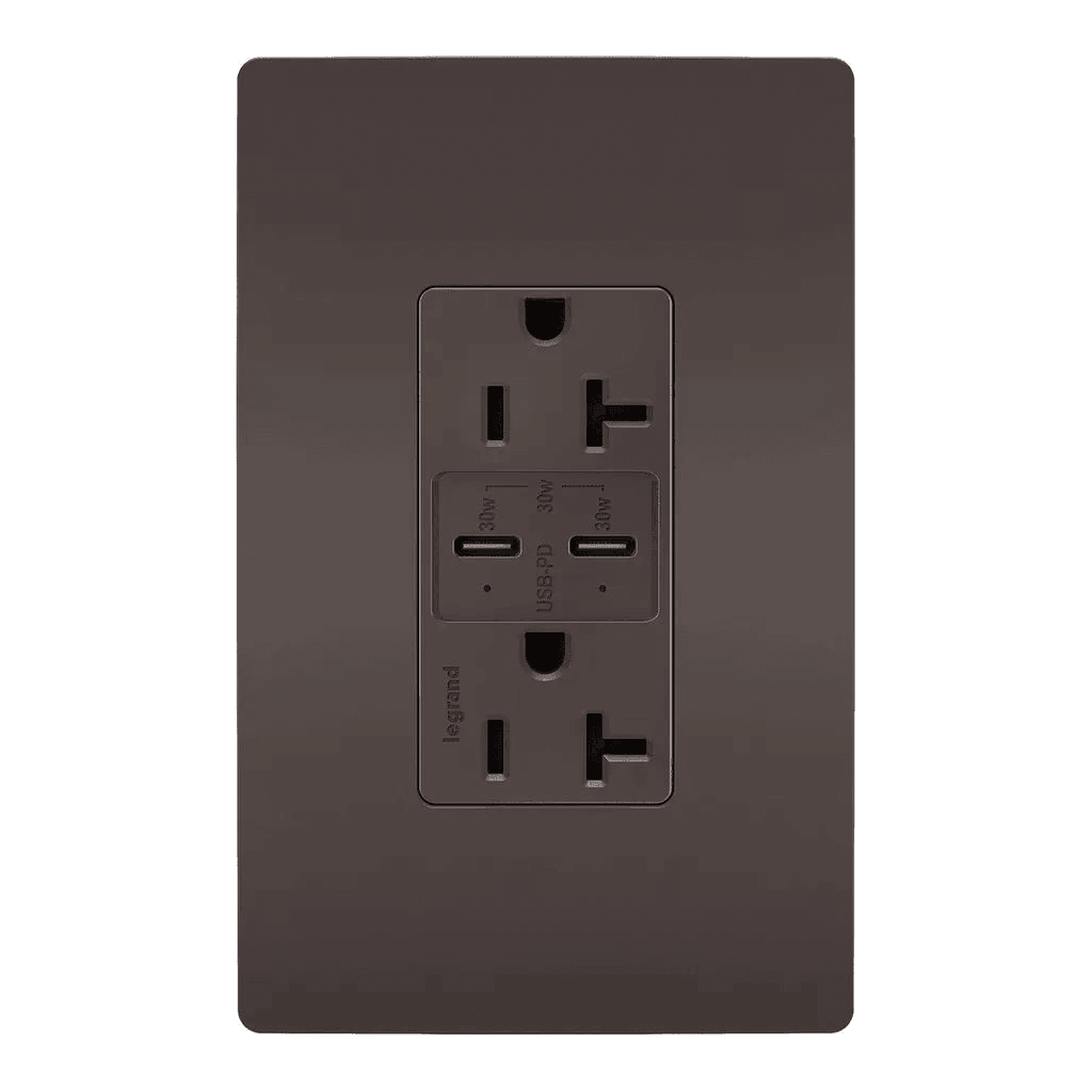 Legrand Radiant - radiant® 20A Tamper Resistant Ultra Fast PLUS Power Delivery USB Type C/C Outlet - TR20USBPD - Canada Light Shop