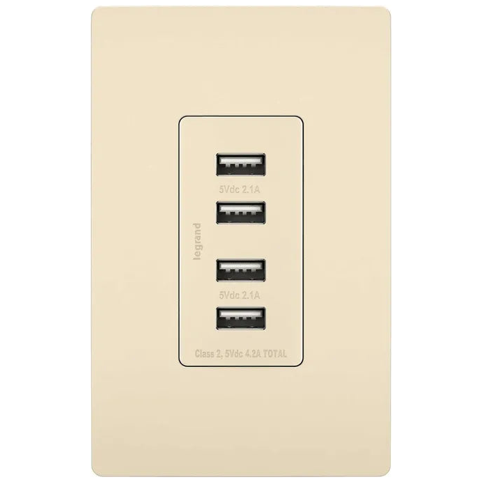 Legrand Radiant - radiant® Quad USB Charger - TM8USB4LACC6 - Canada Light Shop