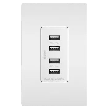 Legrand Radiant - radiant® Quad USB Charger - TM8USB4WCC6 - Canada Light Shop