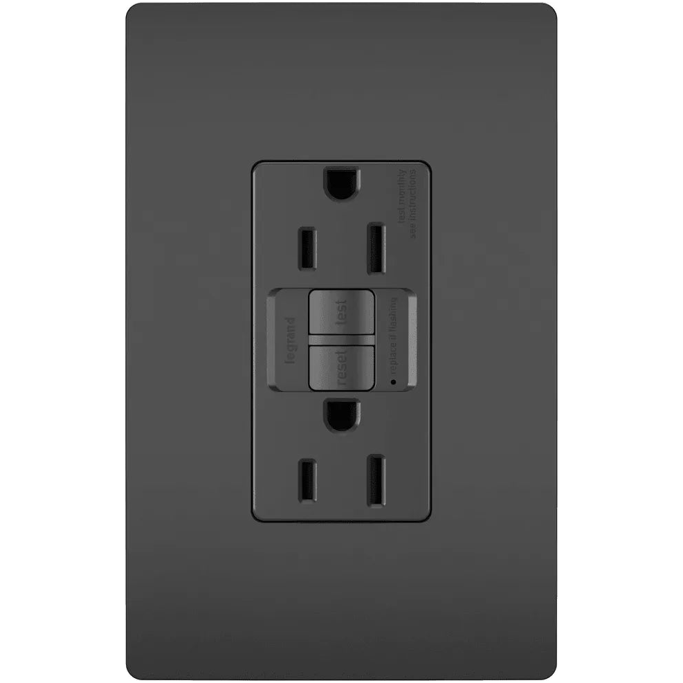 Legrand Radiant - radiant® Spec Grade 15A Tamper Resistant Self Test GFCI Receptacle - 1597TRBK - Canada Light Shop