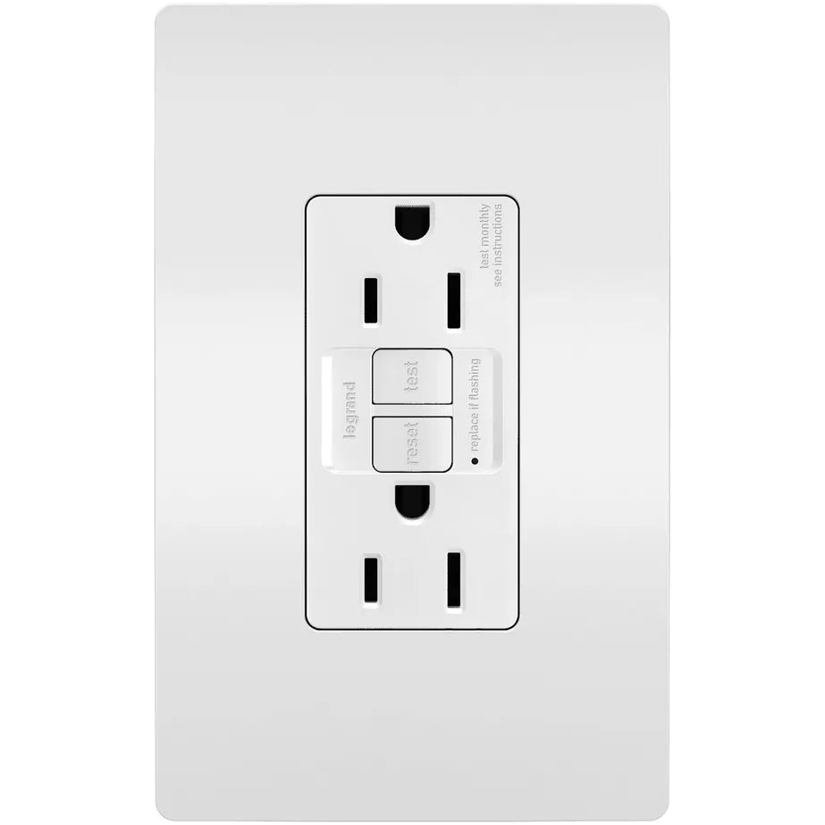 Legrand Radiant - radiant® Spec Grade 15A Tamper Resistant Self Test GFCI Receptacle - 1597TRW - Canada Light Shop