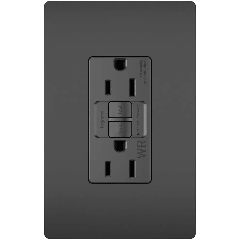 Legrand Radiant - radiant® Spec Grade 15A Weather Resistant Self Test GFCI Receptacle - 1597TRWRBK - Canada Light Shop
