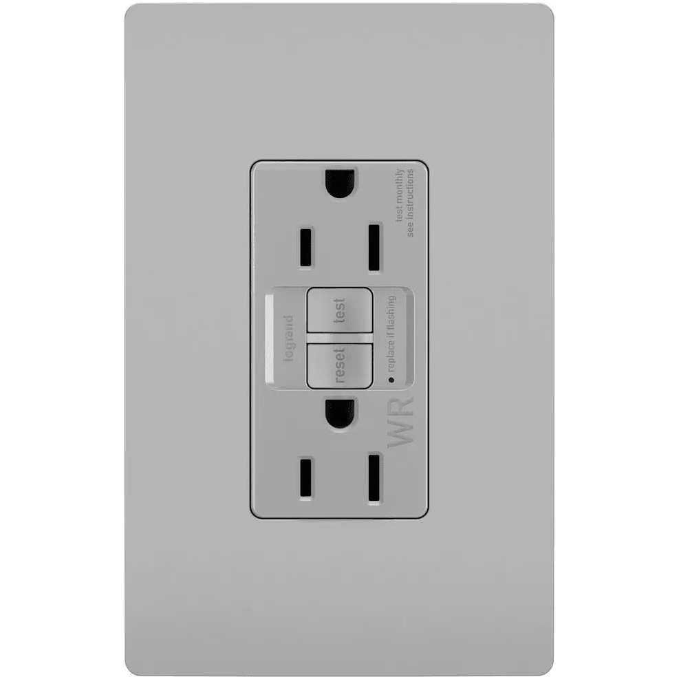 Legrand Radiant - radiant® Spec Grade 15A Weather Resistant Self Test GFCI Receptacle - 1597TRWRGRY - Canada Light Shop