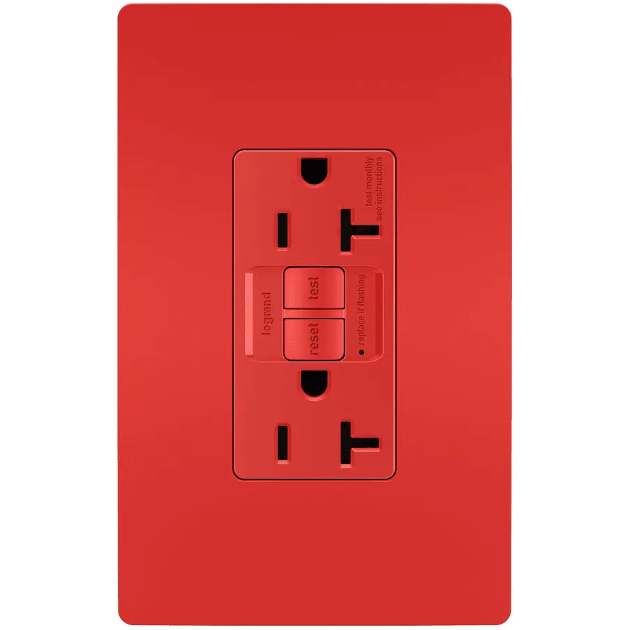 Legrand Radiant - radiant® Spec Grade 20A Tamper Resistant Self Test GFCI Receptacle - 2097TRRED - Canada Light Shop