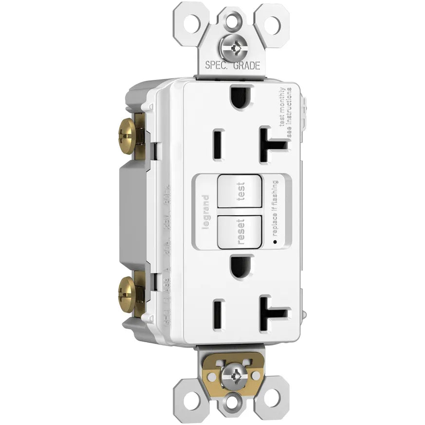 Legrand Radiant - radiant® Spec Grade 20A Tamper Resistant Self Test GFCI Receptacle - 2097TRW - Canada Light Shop