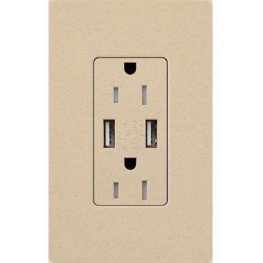 Lutron - Claro & Satin Colors 15A USB Tamper Resistance Receptacle - SCR-15-UBTR-DS - Canada Light Shop