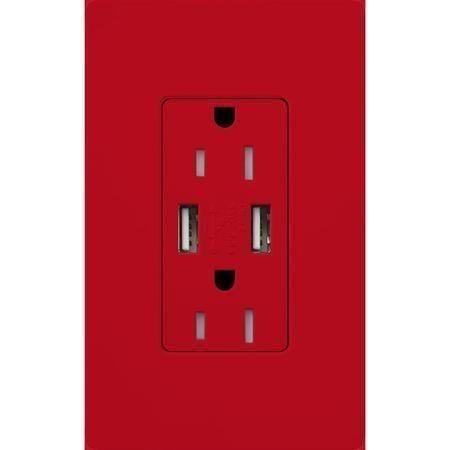 Lutron - Claro & Satin Colors 15A USB Tamper Resistance Receptacle - SCR-15-UBTR-HT - Canada Light Shop