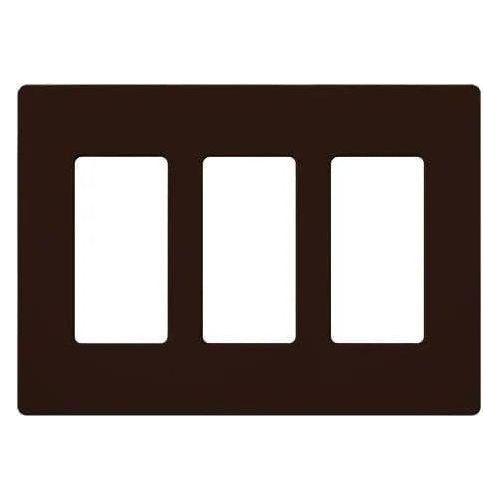 Lutron - Claro & Satin Colors 3-Gang Wallplate - CW-3-BR - Canada Light Shop