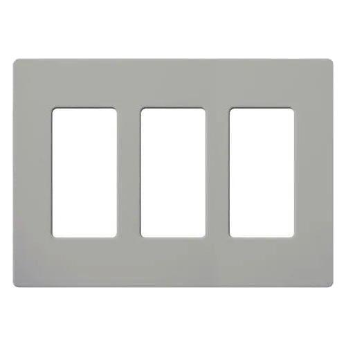 Lutron - Claro & Satin Colors 3-Gang Wallplate - CW-3-GR - Canada Light Shop
