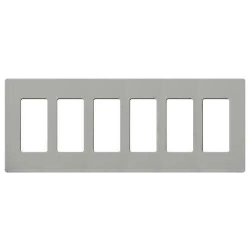 Lutron - Claro & Satin Colors 6-Gang Wallplate - CW-6-GR - Canada Light Shop