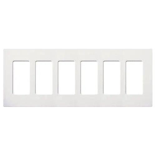 Lutron - Claro & Satin Colors 6-Gang Wallplate - CW-6-WH - Canada Light Shop