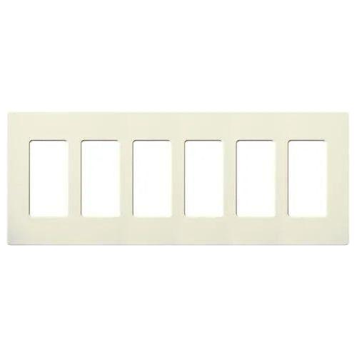 Lutron - Claro & Satin Colors 6-Gang Wallplate - SC-6-BI - Canada Light Shop