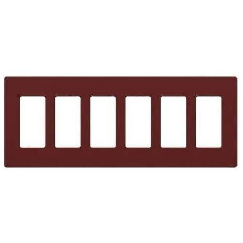 Lutron - Claro & Satin Colors 6-Gang Wallplate - SC-6-MR - Canada Light Shop